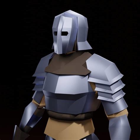 3d Model Low Poly Knight Armor Vr Ar Low Poly Cgtrader