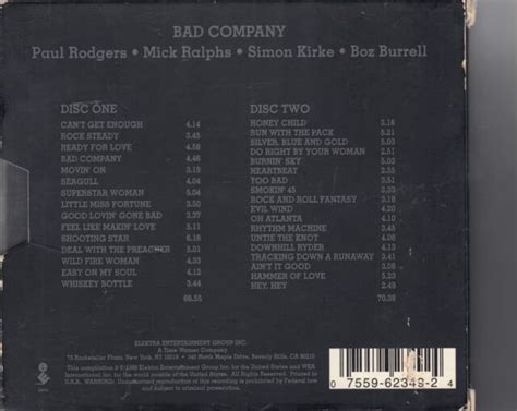 Bad Company Original Bad Company Anthology Cd Mar 1999 2 Discs