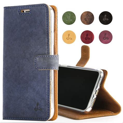 Iphone X Wallet Case In Nubuck Leather With Credit Card Note Slot For