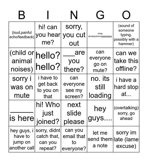 A player gets a point when they learn information from a coworker that applies to the bingo board. Conference Call Bingo Card