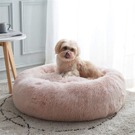 Calming Dog Bed And Cat Bed Anti Anxiety Donut Dog Cuddler Bed Warming