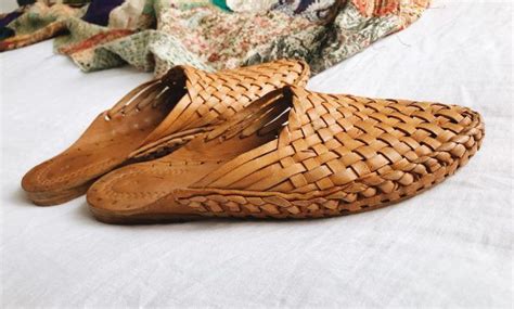 Pryanka Woven Leather Mules In Tan Handmade In India Looks