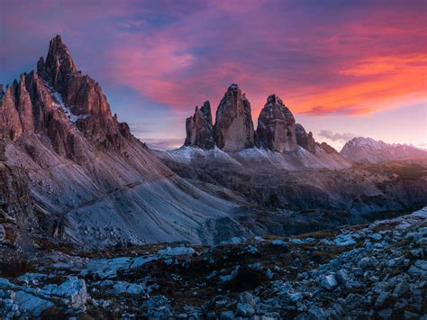Dolomites Italу Tre Cime Di Lavaredo Sunset Landscape Photography