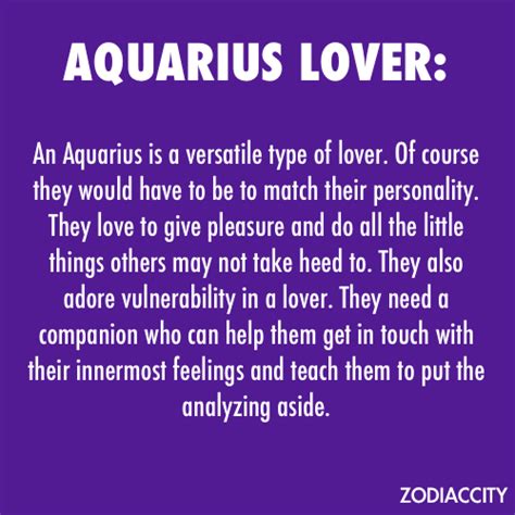 Aquarius Is A Versatile Type Of Lover O Course They Would