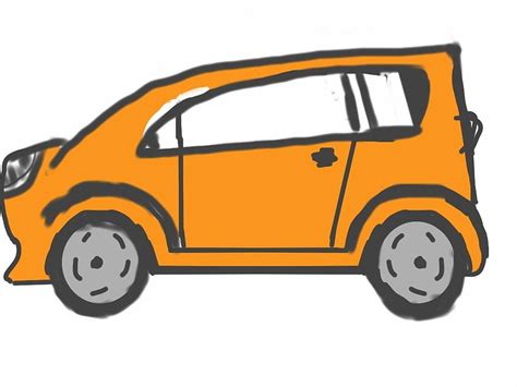 Orange Car Drawing By Gil Roeder Pixels