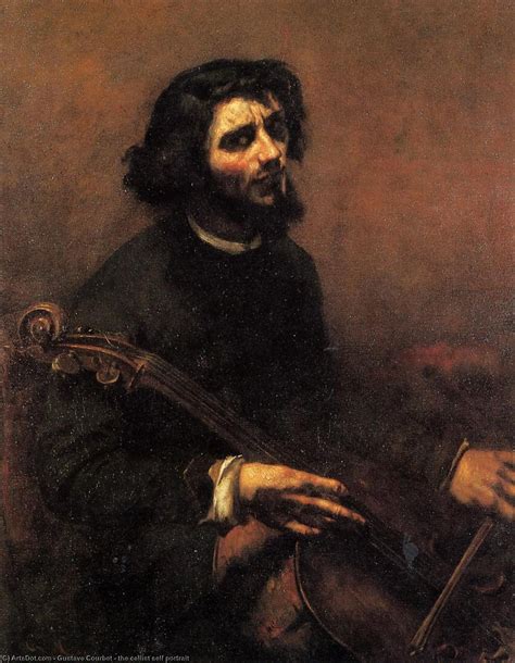 Gustave Courbet Le Violoncelliste Autoportrait Retratos Pintura