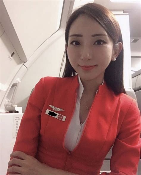 Airline Attendant Flight Attendant Uniform Air Asia Fly Girl Cabin