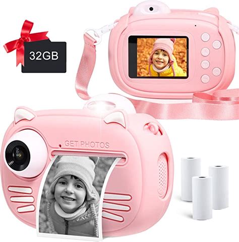 Minibear Kids Instant Print Camera For Girls 40mp Kids Digital Camera