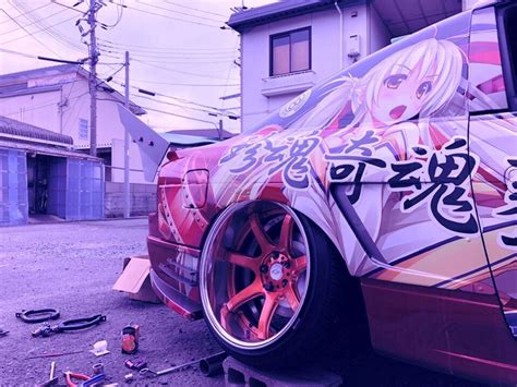 Jdm Aesthetic Wallpaper Yellow Pin On Anime Girl Car