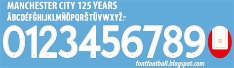 Font Football Font Vector Manchester City 125 Years Kit