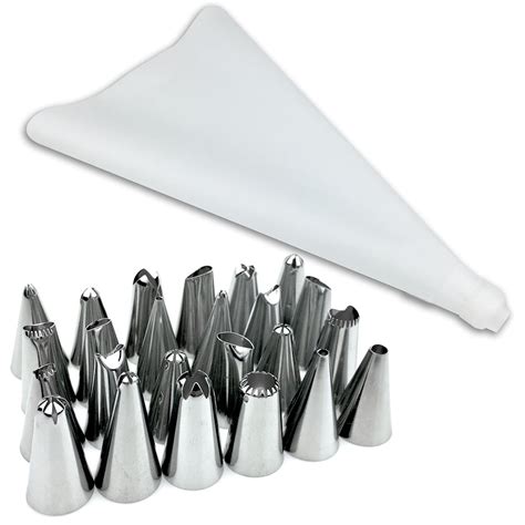 Pastry Bag Icing Piping Cream Reusable Pastry Bags 24 Nozzle Set Decor