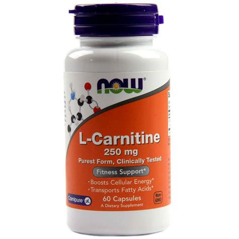 Buy Now Foods L Carnitine 250 Mg 60 Capsules Evitamins Australia