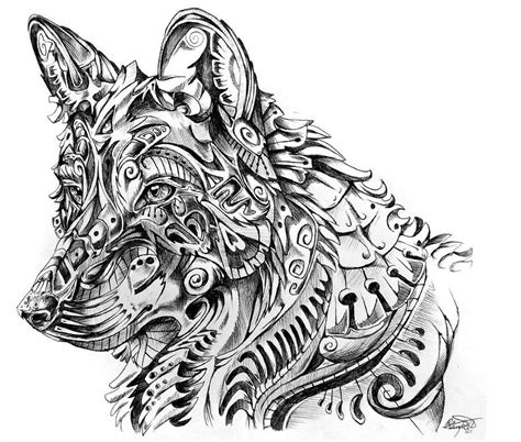 Zentangle Wolf Doodle Art Animals