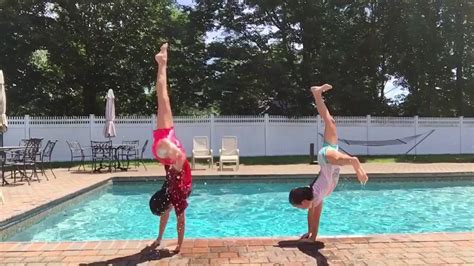 Pool Challenge And Gymnastics Into The Pool🏊💦 Youtube
