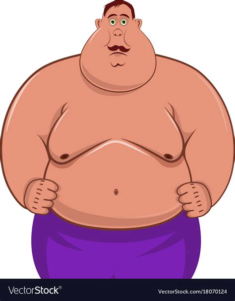 Fat Man Cartoon Character Royalty Free Vector Image