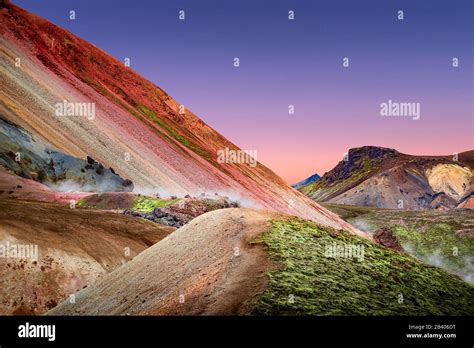 Most Colorful Rainbow Like Volcanic Mount Brennisteinsalda Sulphur