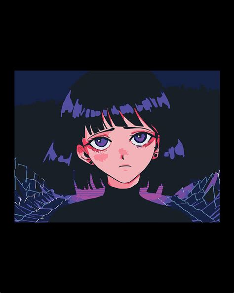 Vaporwave Aesthetic Waifu Kawaii Japanese Anime Girl Drawing By Grace