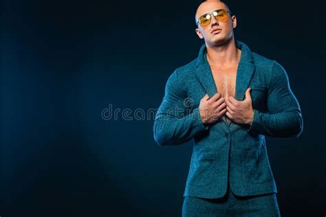 Portrait Of Stylish Midget Mc In With Headphones And Sunglasses Posing With Microphone Stock