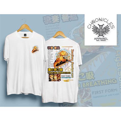 Anime Shirt Demon Slayer Zenitsu 001 Black White Shopee Philippines