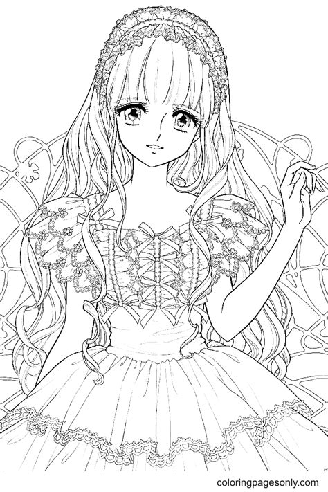 Top Long Hair Anime Girl Coloring Pages Lestwinsonline