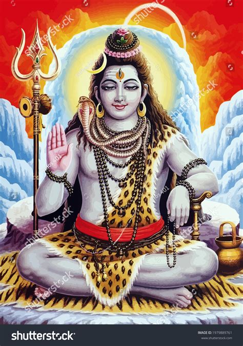 Lord Shiva God Hinduism Ox Snake Stock Illustration 1979889761