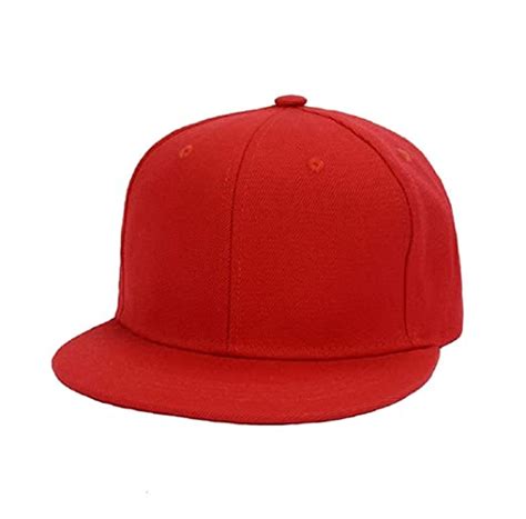 Buy Style Along Red Solid Cotton Flat Bill Brim Baseball Hat With