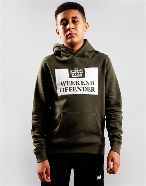 Weekend Offender Kids Hm Service Hoodie Dark Green Terraces Menswear