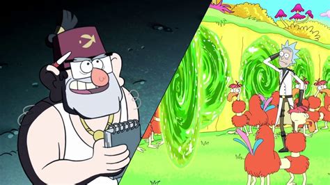Gravity Falls Rick And Morty When Portals Collide Rick And Morty