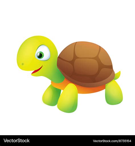Cute Cartoon Turtle Smiling Royalty Free Vector Image
