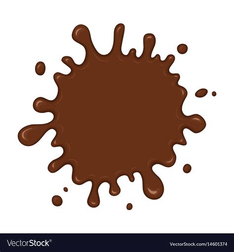 Chocolate Splash Blot With Drops Royalty Free Vector Image