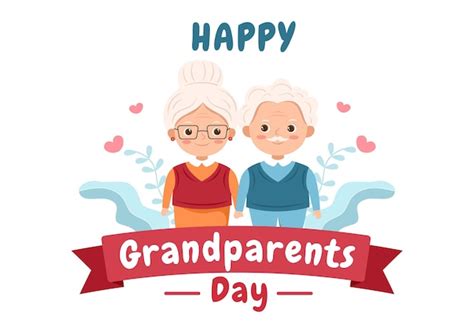 Premium Vector Happy Grandparents Day Cute Cartoon Illustration