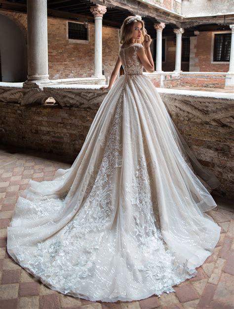 luxury wedding dress lace back wedding dress ball gown etsy