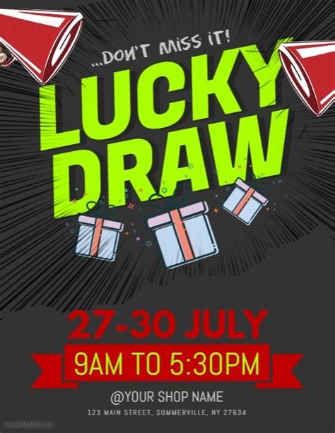 Lucky Draw Flyer Simple Poster Design Poster Template Design Lucky