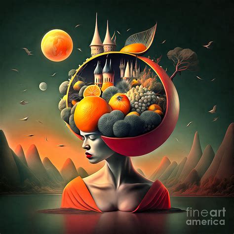 fruit lady surreal digital art by miha jeruc fine art america