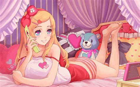A Mobile Phone Is Art Toys Happy Pillow Girl Anime Cute