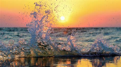 Wallpaper Sunlight Sunset Sea Water Shore