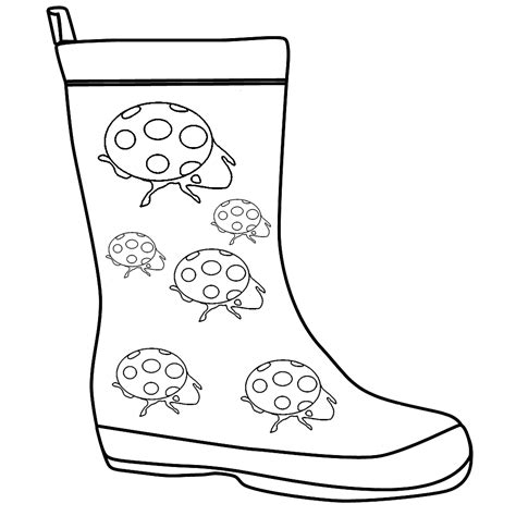 Printable halo coloring pages for children. Sketch Womens Rain Boots Coloring Pages