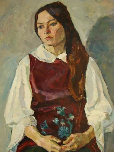 Ukrainian Soviet Oil Painting Female Portrait Impressionism Realism
