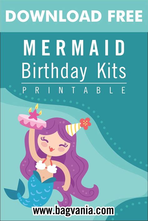 Free Printable Mermaid Birthday Party Kits Templates Free Printable