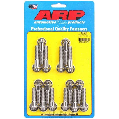 Arp Intake Manifold Bolt Kit 12 Point Head Stainless Polished Big Block Ford Set Of 16
