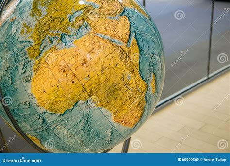 Map Of Africa On Globe Stock Image Image Of Earth Australia 60900369