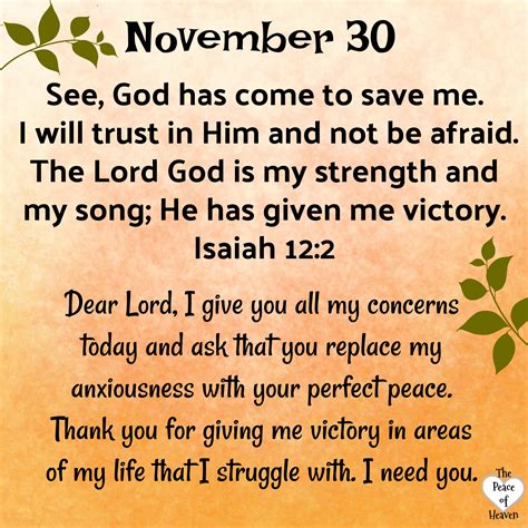 November 30 The Peace Of Heaven