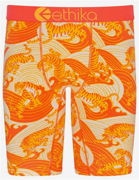 Ethika Tiger Wave Mens Boxer Briefs Orange Tillys