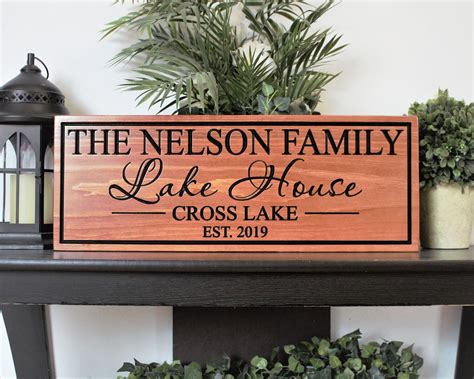 Personalized Lake House Sign Ts Decor Wood Lake House Decor Etsy