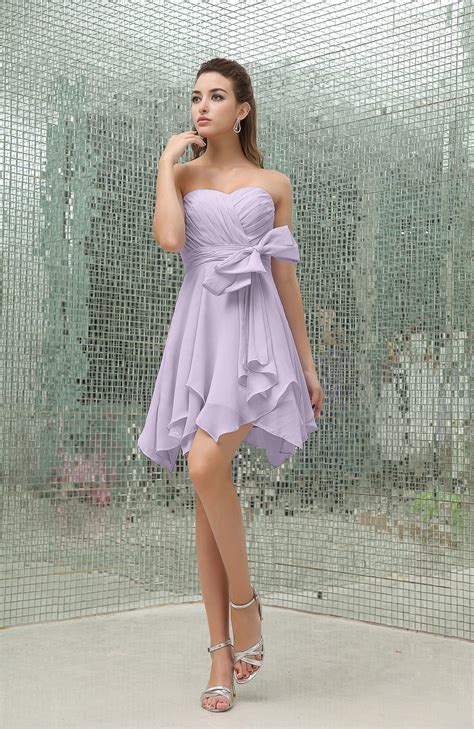 Light Purple Bridesmaid Dress Plain A Line Sweetheart