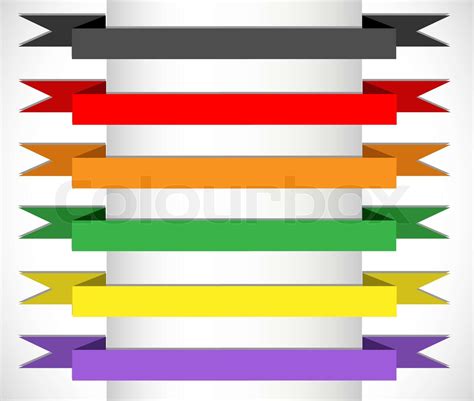 Ribbon Set Of Banners Ribbons In Vector Work Stock Vector Colourbox
