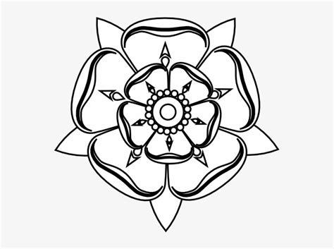 Yorkshire Rose Tudor Rose Tattoos English Rose Tattoos Tudor Rose Black And White Png Image