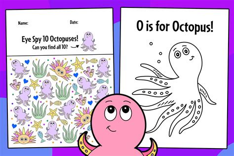 Free Octopus Activities And Worksheets For Preschool ⋆ The Hollydog Blog