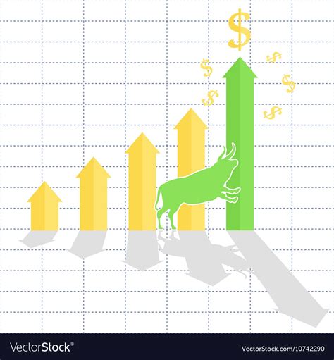 Growth Chart Bull Trend On Stock Market Royalty Free Vector