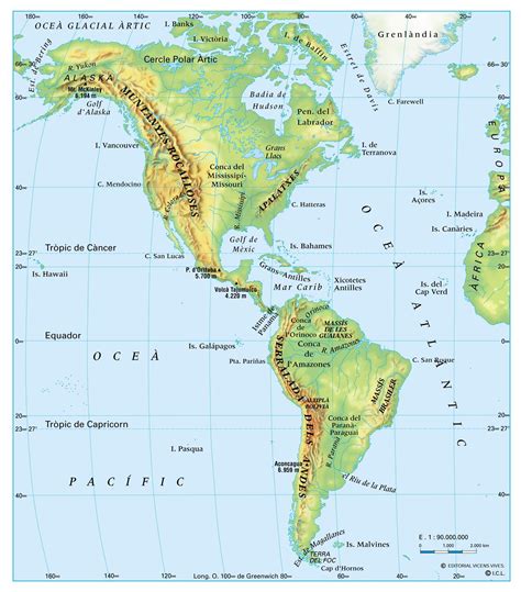Relieve Mapa F Sico Am Rica Norte Y Sur